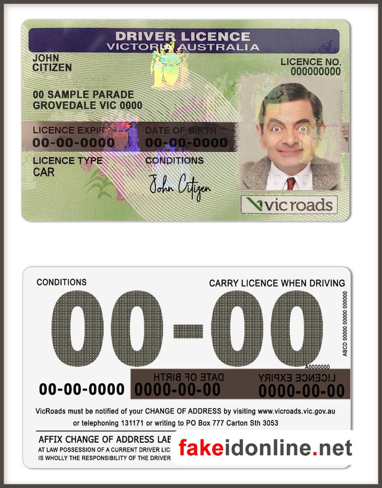 Australia Victoria State Driver License PSD Template